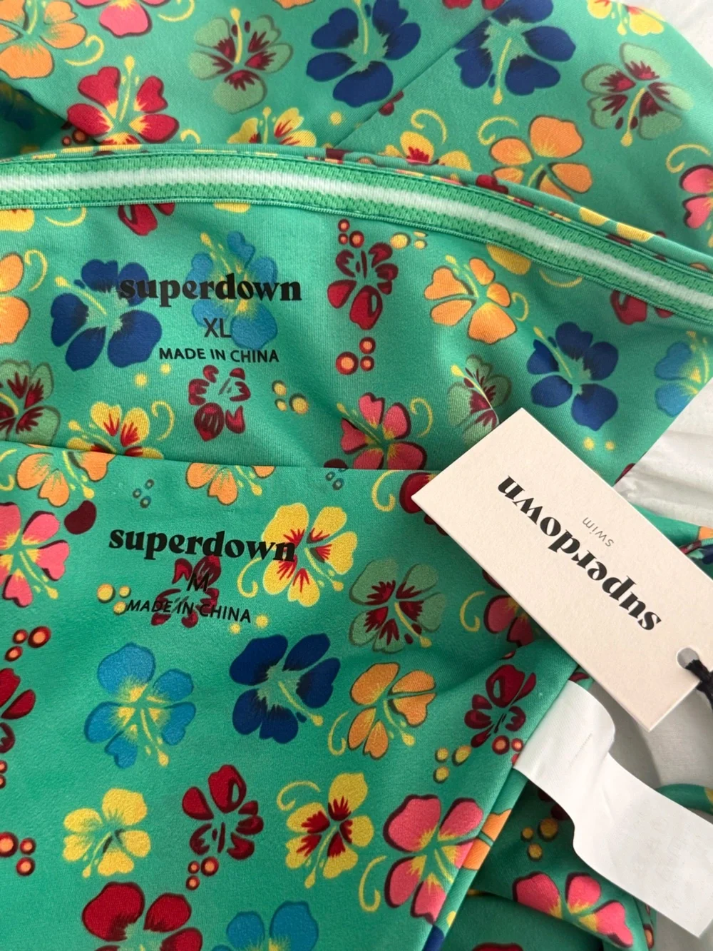 Superdown Alina Green Floral Bikini